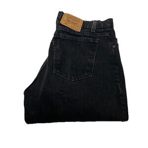 VTG Levi's 550 Jeans Men 36X34 Black Relaxed Fit Tapered Leg Orange Tab 90s